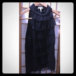 Black halter sleeveless top